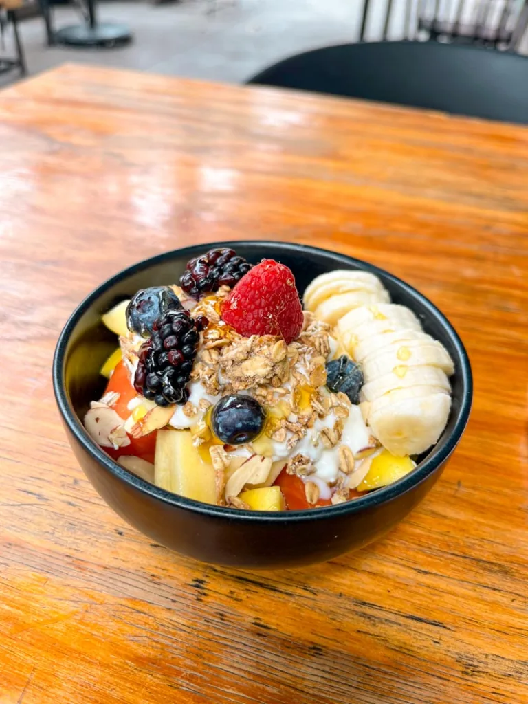A small fruit bowl at romaquil in roma norte mexico city.
