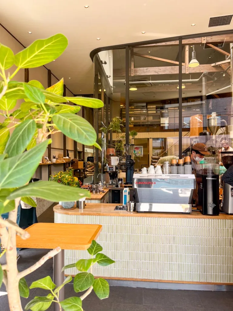 coffee shop bar at allpress espresso coffee shop in tokyo