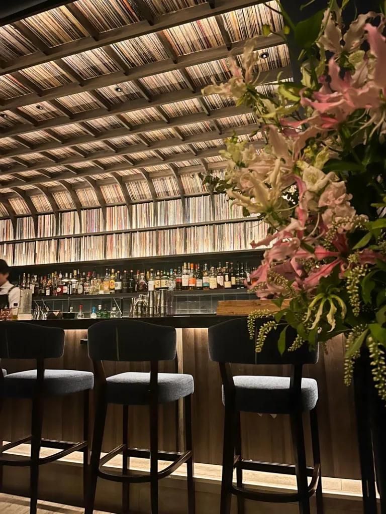dimly-lit, elegant cocktail bar in ebisu, tokyo