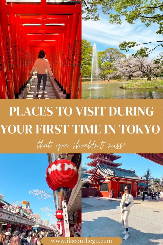 collage of pictures on a pinterest pin for the best places to see in tokyo as a first-timer