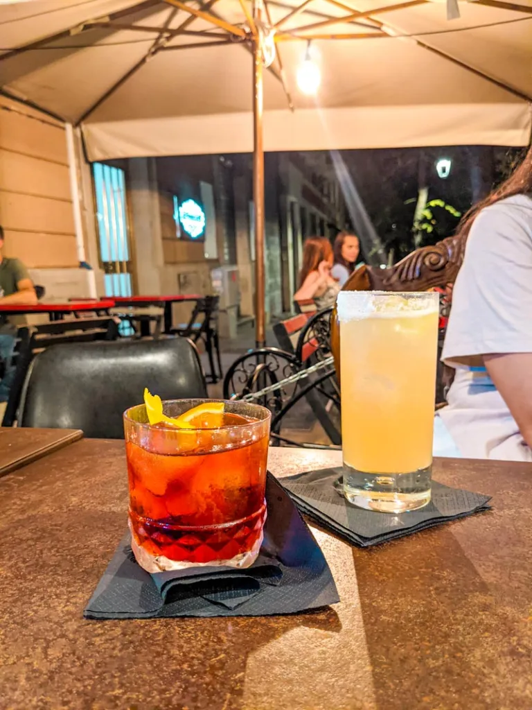 two cocktails on a table a mezzo vermuteria in pigneto rome