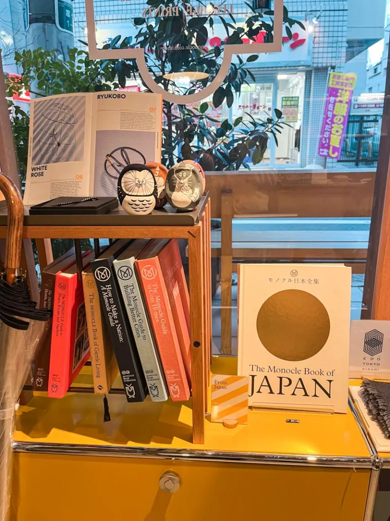 coffee table books on display at the monocle shop in tokyo