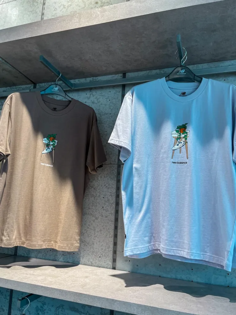 harajuku-exclusive printed new balance t-shirts in tokyo