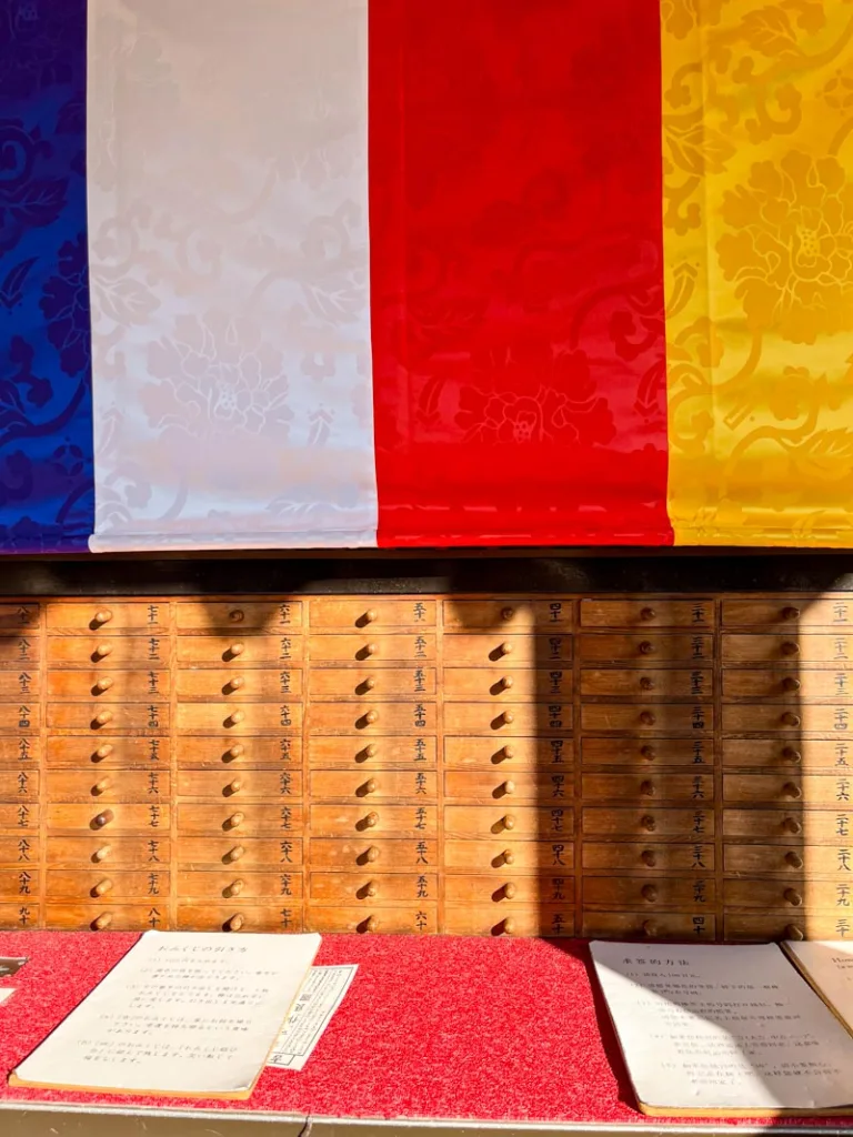 fortune wooden drawers at sensoji temple in asakusa, tokyo