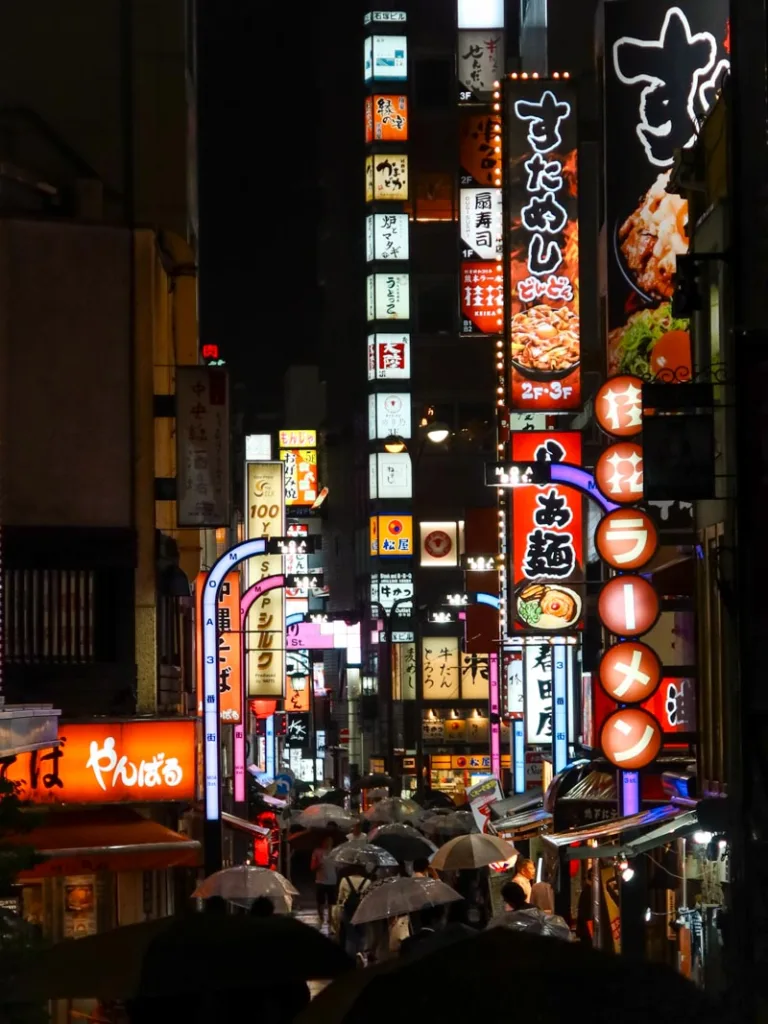 neon-light packed shinjuku at night