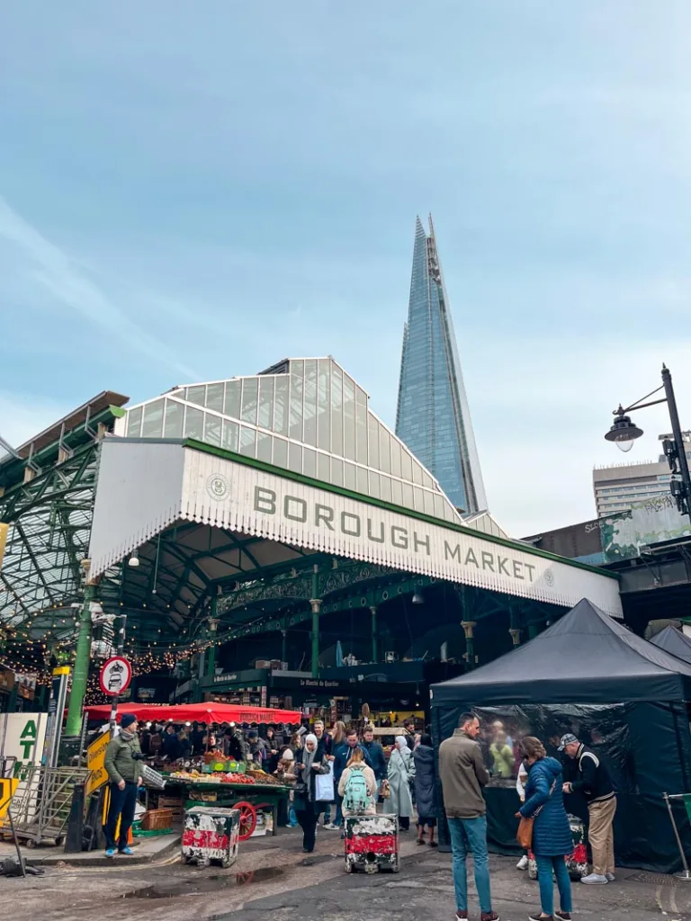 big entrance to borough market in london