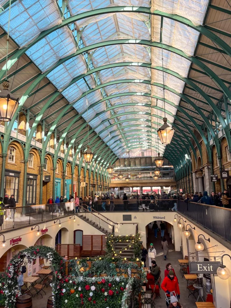 curved glass ceiling over shops at covent garden in london