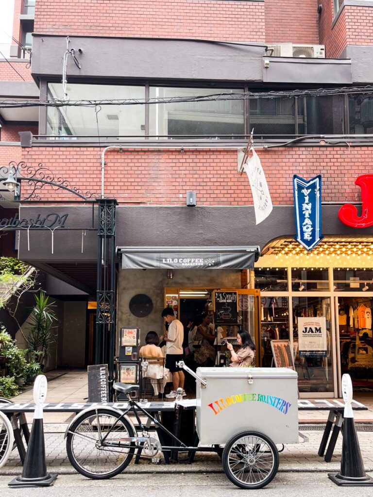 The facade of Lilo Coffee roasters in Osaka