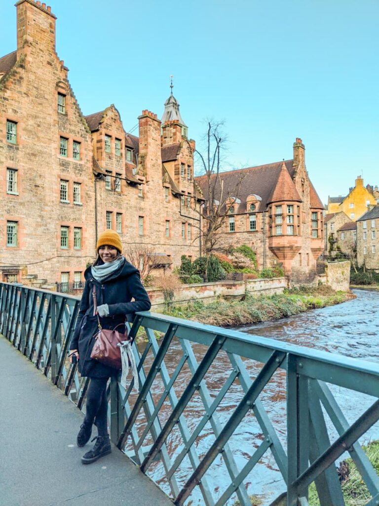 View from the bridge in Dean Village Edinburgh