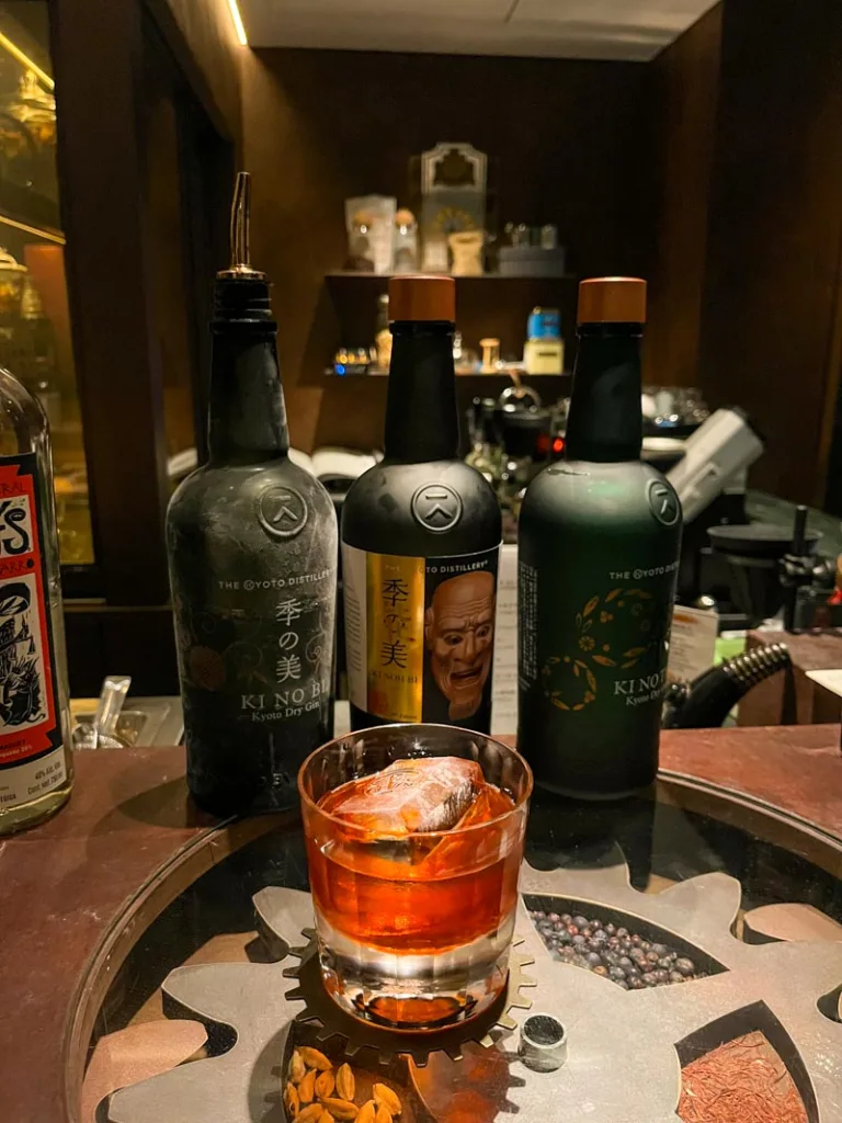 Negroni on a bar in Osaka