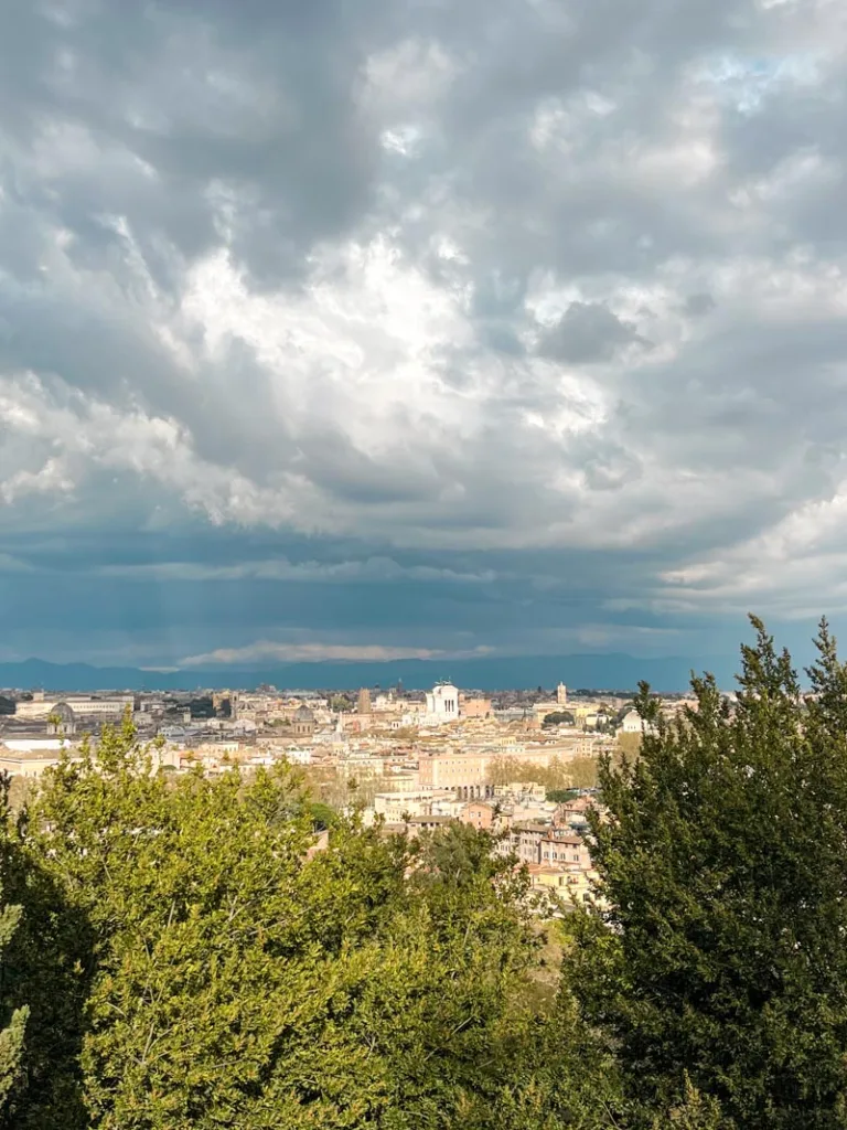 Panoramic view of Rome from Janiculum Hill in Trastevere