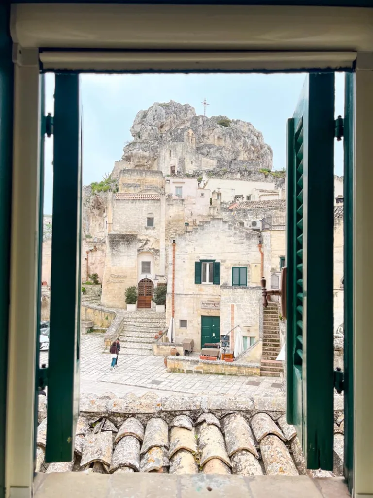View from the bedroom window at Agli Archi Dimore Storiche  in Matera, Italy