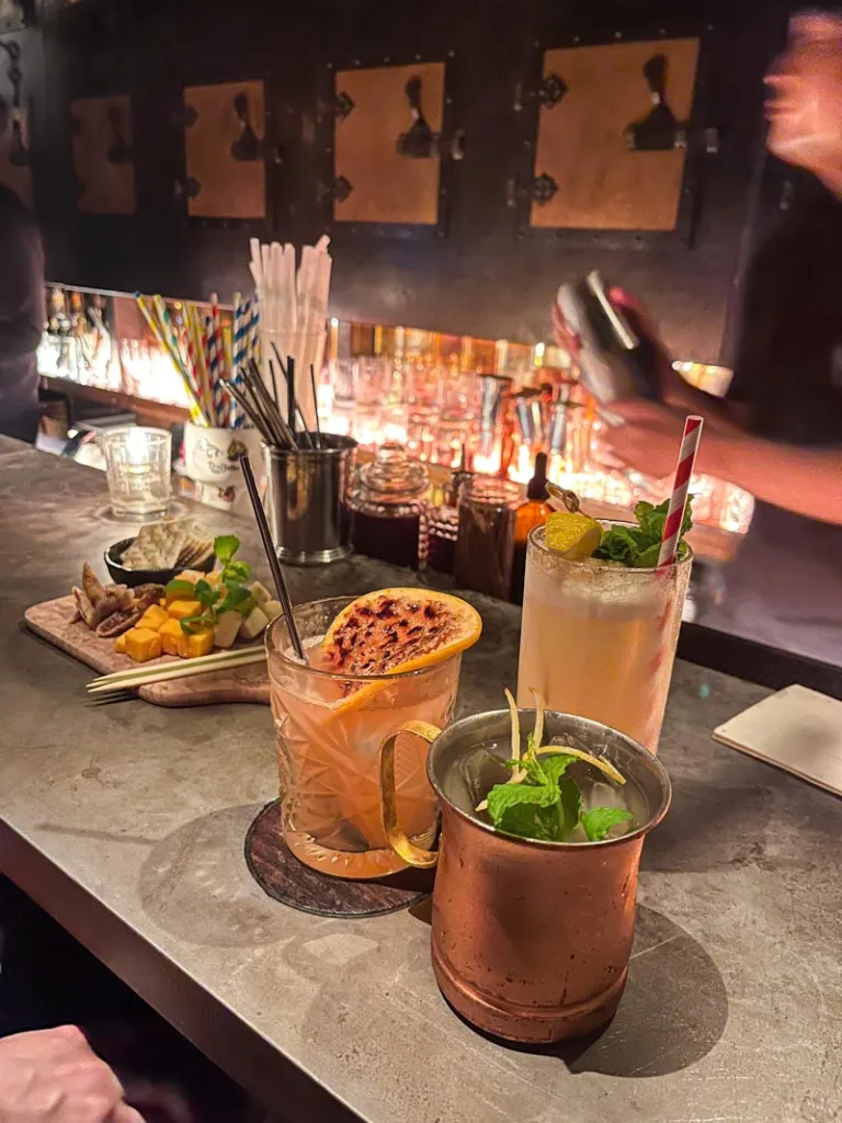 Cocktails at Tir na nog, a unique cocktail bar in Ginza, Tokyo