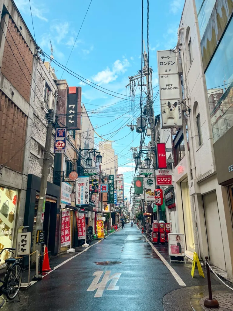 Sign-packed streets of Shinsaibashi in Osaka
