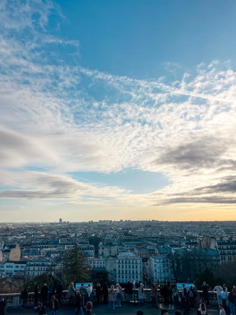 panoramic view of paris from sacre couer in montmartre