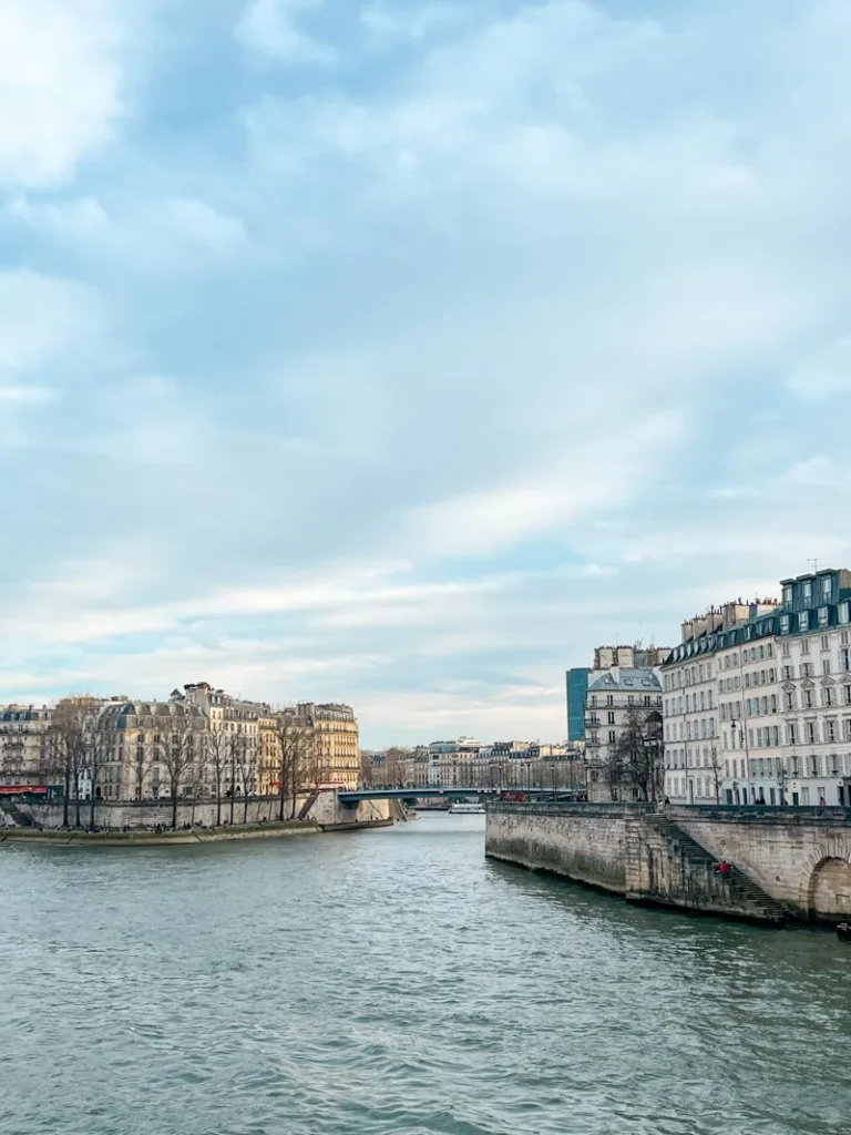 a view of the river seine in paris