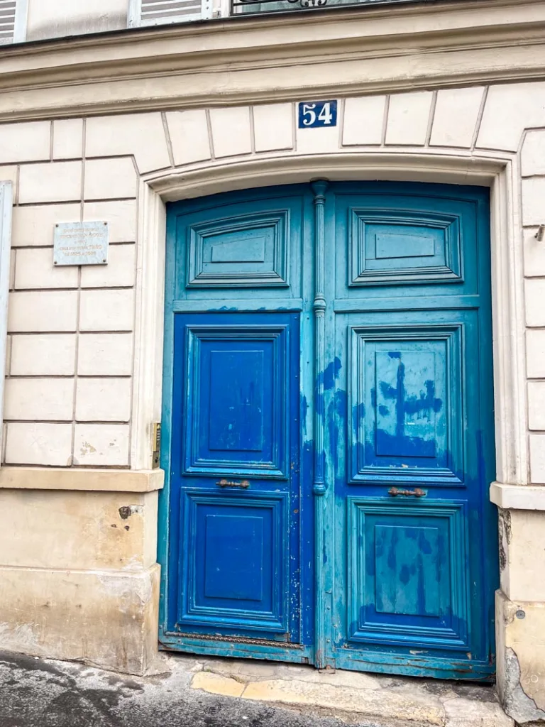 Blue door of Van Gogh's apartment in Montmartre