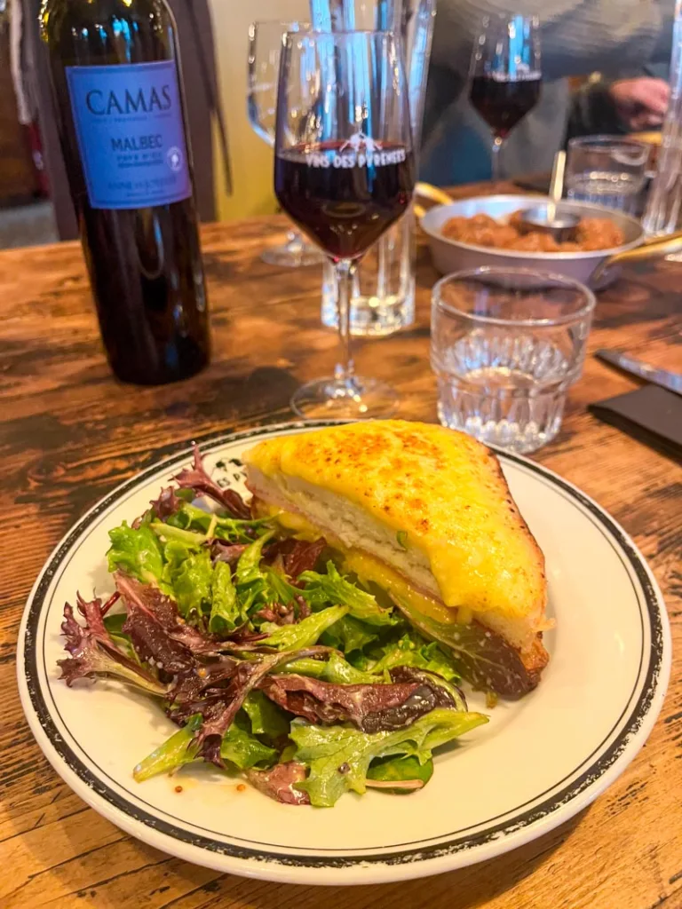 croque monsieur in le marais, during one of the best food tours in paris