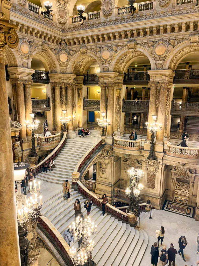 the grand staircase at palais garnier in paris