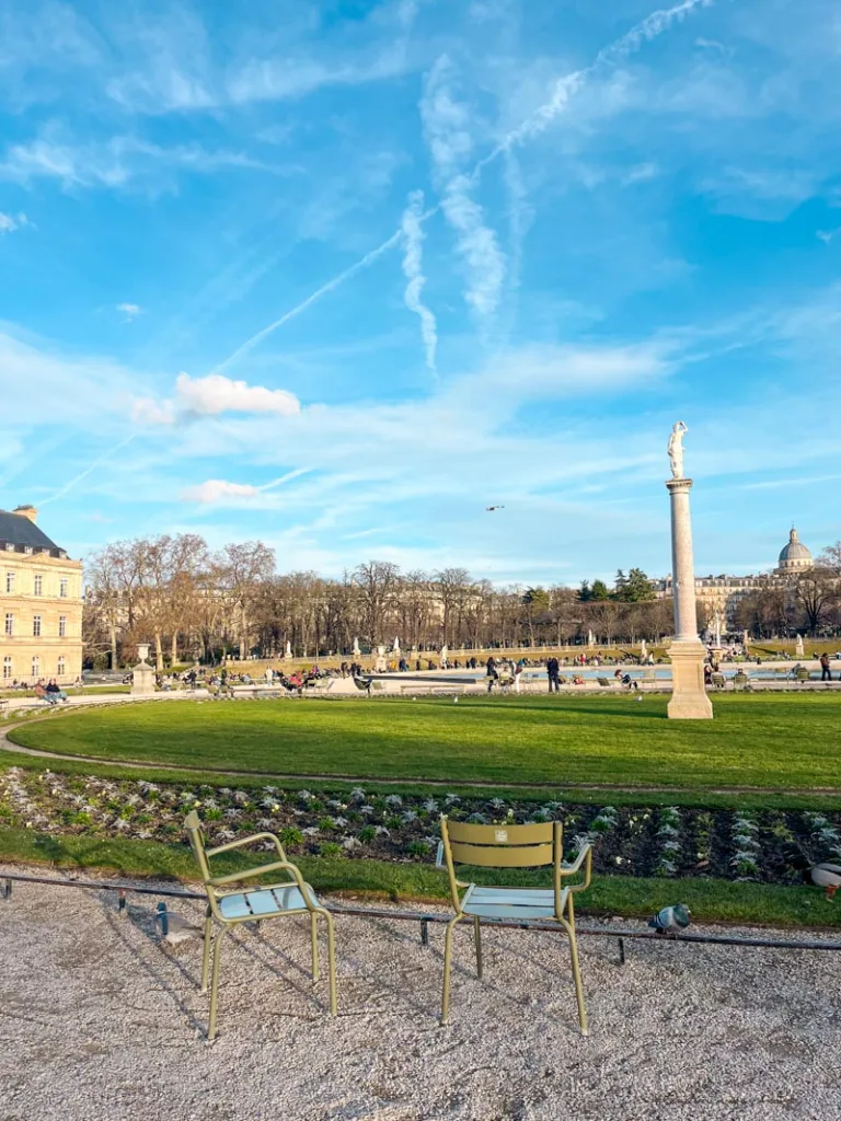 chairs at the luxembourg gardens in paris