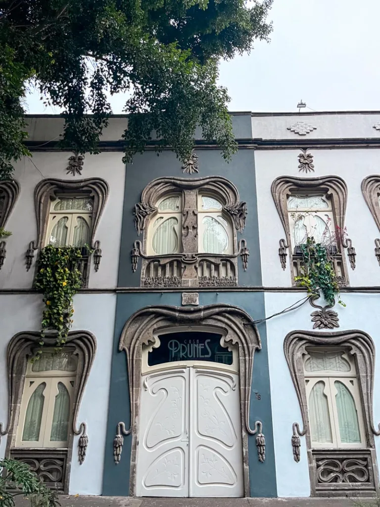 art nouveau architecture in la roma neighborhood in mexico city