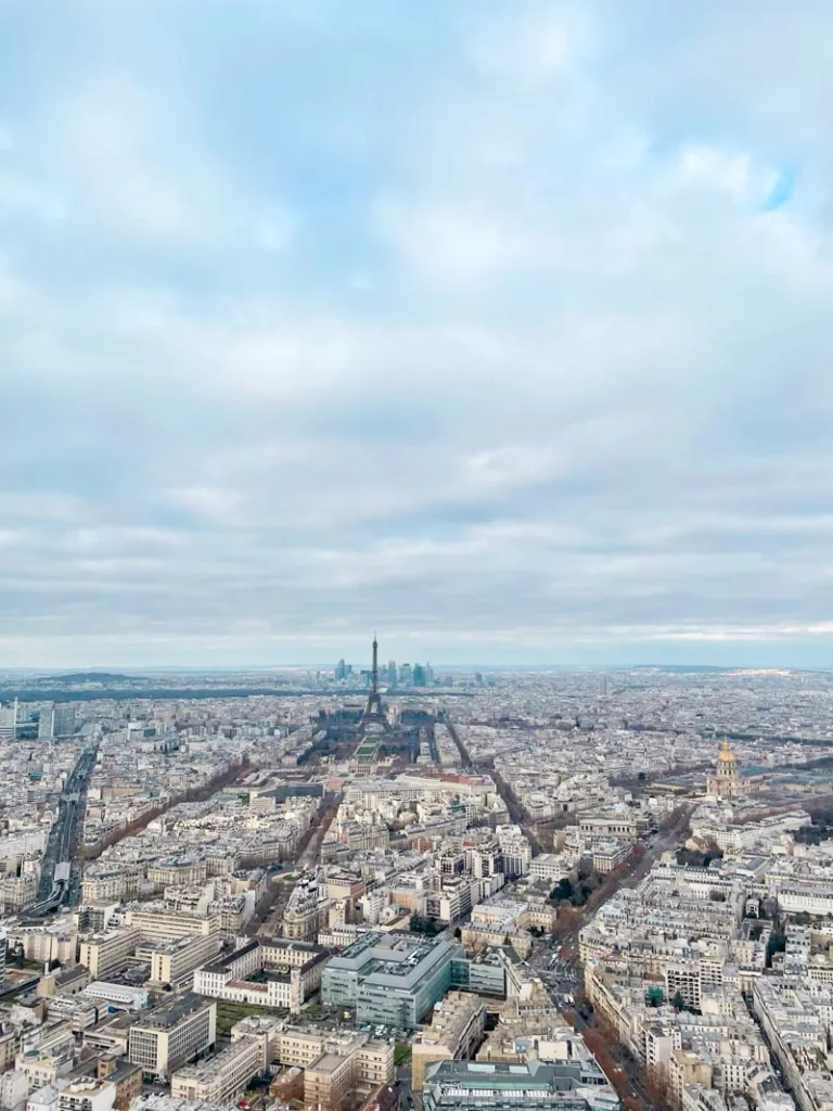 panoramic view of paris from the top of the montparnasse tower