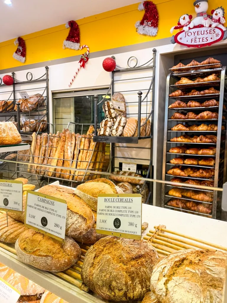 baked goods on display at la maison d'isabelle bakery in paris