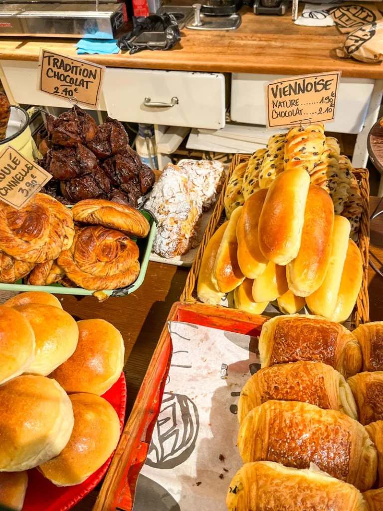 pastries on display at mamiche bakery
