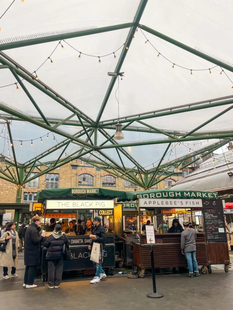 the black pig food cart in borough market in london