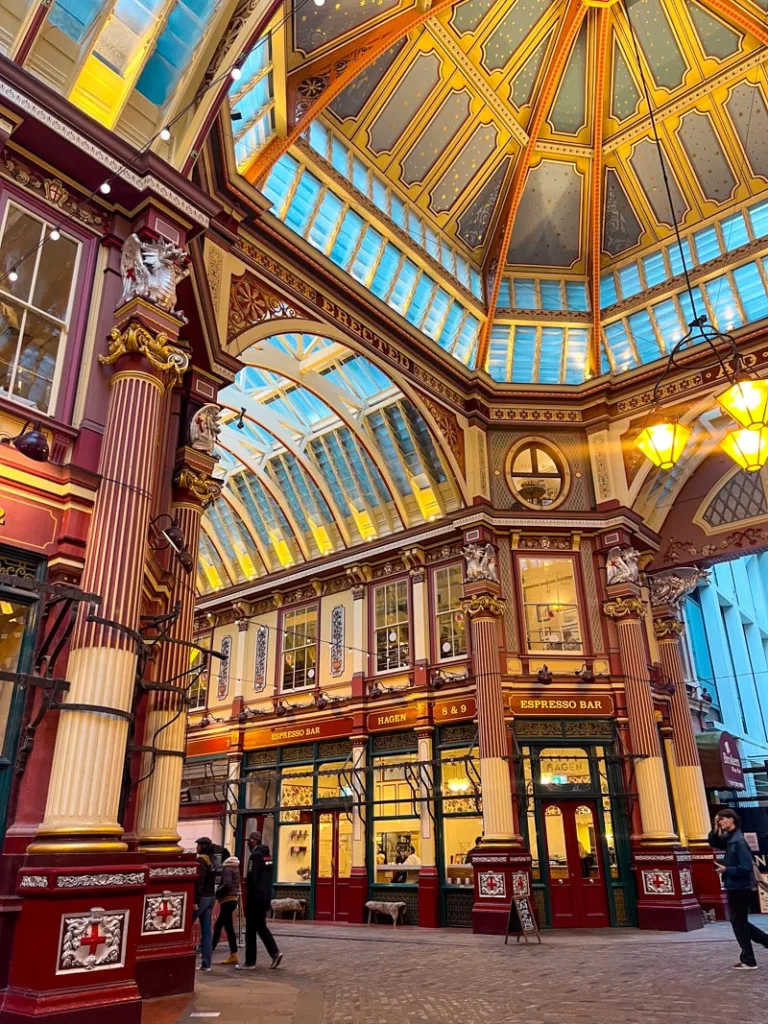 ornate interior of leadenhall market in london