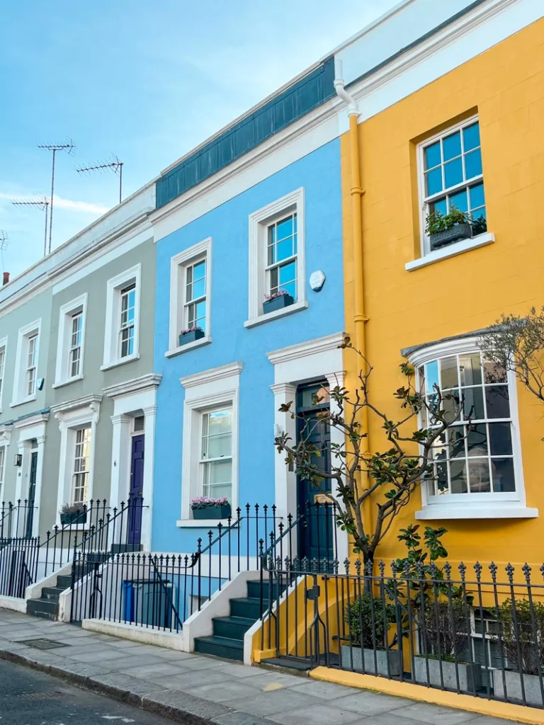 colorful houses in notting hill, london