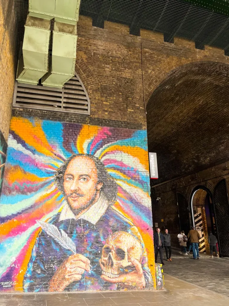 colorful shakespeare mural by borough market in london