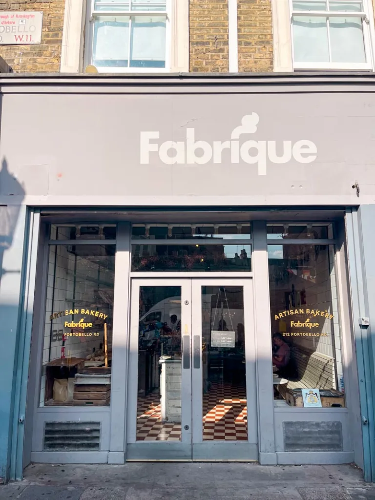 facade of fabrique bakery in notting hill, london