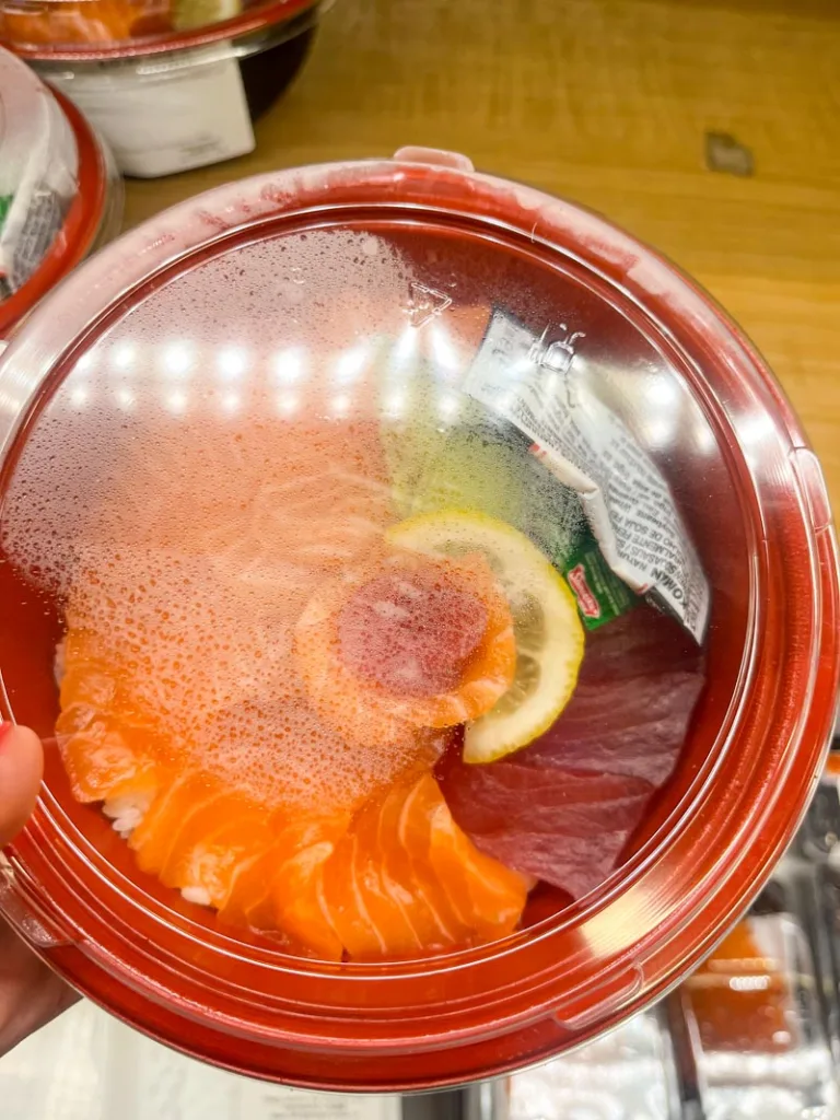 a tuna and salmon bowl at japanese centre in london