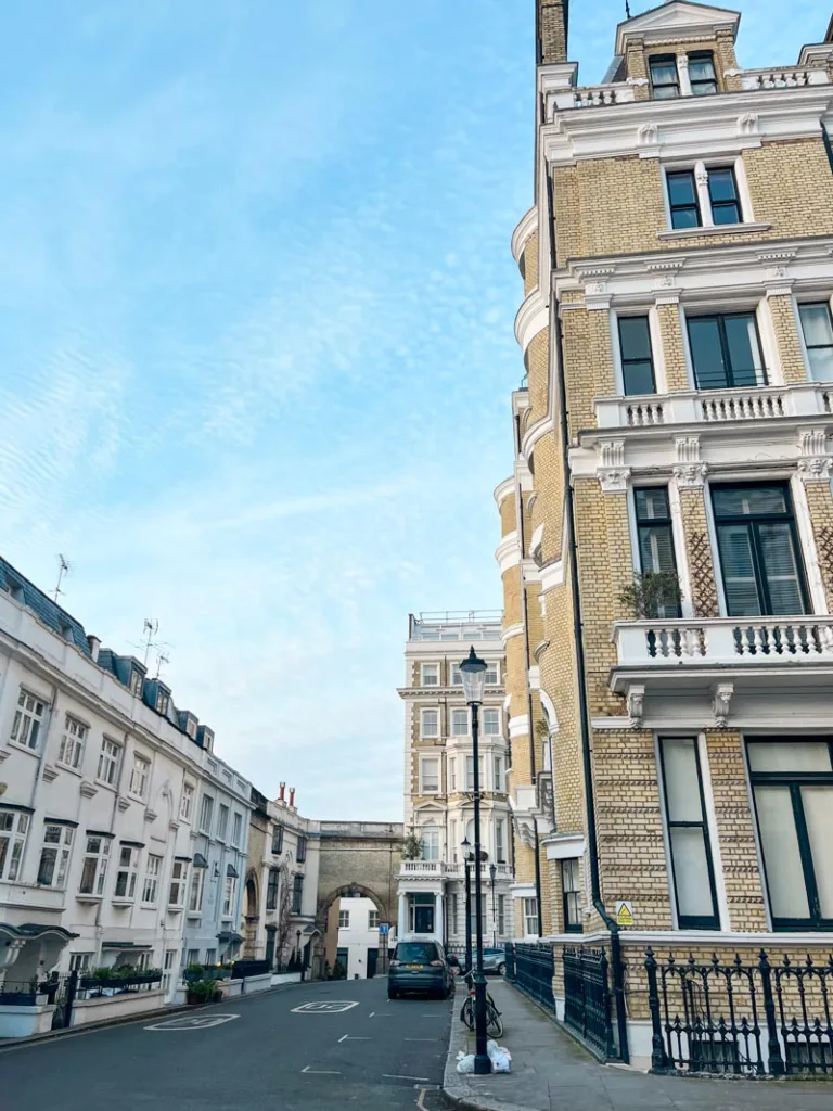 light brick buildings in kensington, london