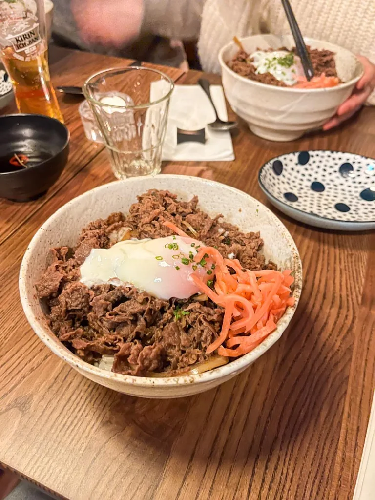 two gyudon bowls at mashiya restaurant in london