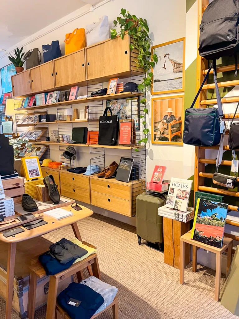 curated goods at the monocle shop in marylebone, london