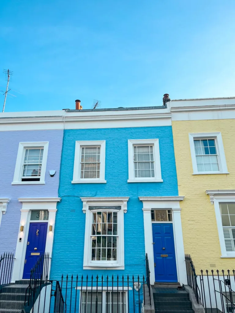 colorful houses in notting hill, london