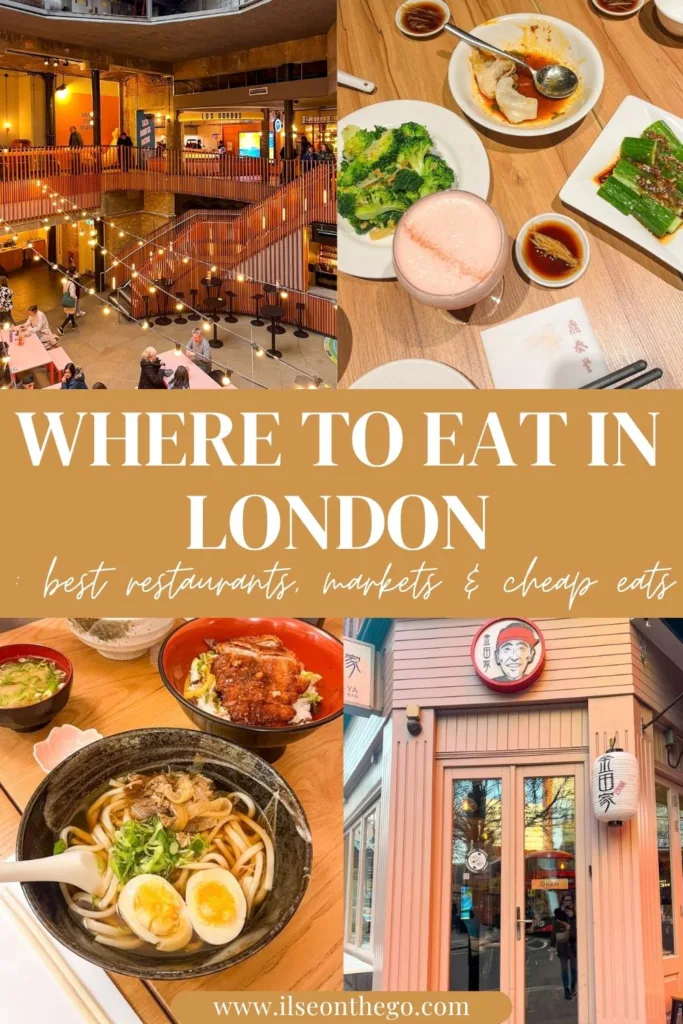 pinterest pin with picture collage of where to eat in london